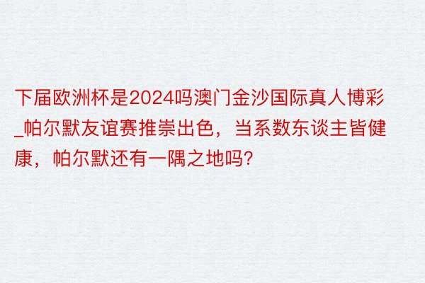 下届欧洲杯是2024吗澳门金沙国际真人博彩_帕尔默友谊赛推崇出色，当系数东谈主皆健康，帕尔默还有一隅之地吗？